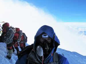 Milewski on the summit of Mount Everest on May 20.